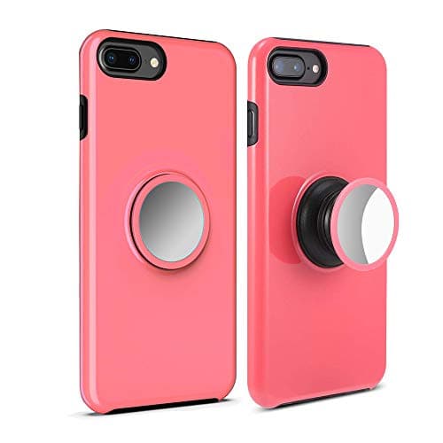 iPhone 8 Plus Case Cover,iPhone 7 Plus Case,6 Plus Case,6s Plus case,Rebex Tough Heavy Shock Protective Expanding Phone Stand and Grip Built-in Iron for Magnetic Mount Rugged Duty Protection (Pink)