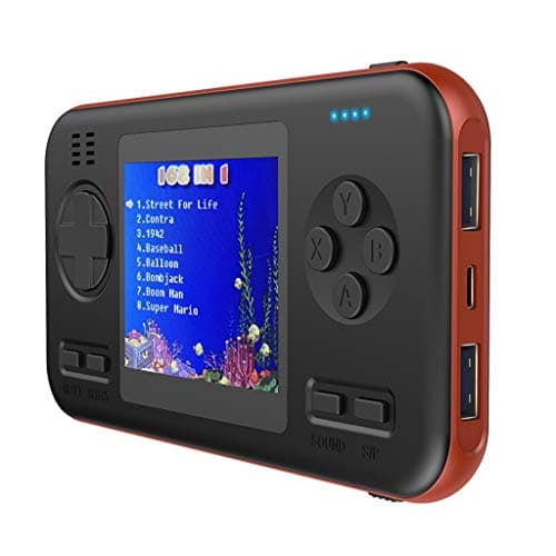 Libison Game Console, Player Gamepad Console HD Portable Handheld Palm Palm Console of Nostalgic Children Retro Console Built in 416 Game Kids Player Power Bank QI Portable USB Charging Charger