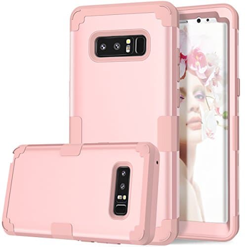 Galaxy Note 8 Case, KAMII 3in1 [Shockproof] Drop-Protection Hard PC Soft Silicone Combo Hybrid Impact Defender Heavy Duty Full-Body Protective Case Cover for Galaxy Note 8 (Rose Golden)