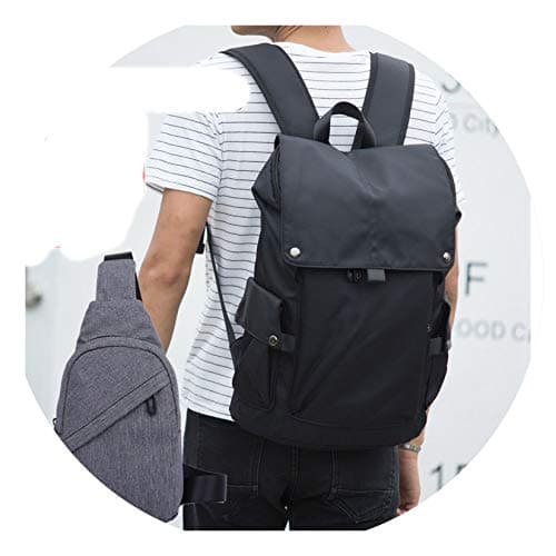 Backpack male ladies simple casual backpack large capacity nylon canvas waterproof travel bag bag