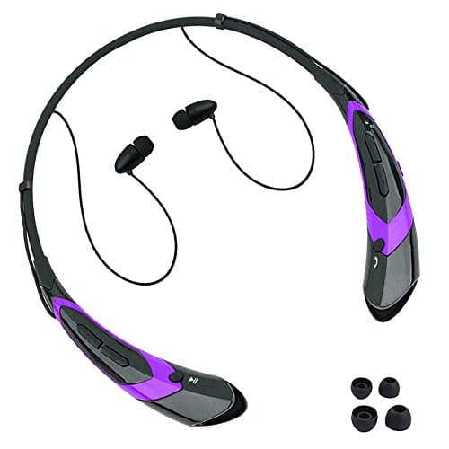Bluetooth Headphones,Microcosm Wireless Bluetooth Earbuds Headset with Mic Noise Cancelling Sweatproof Hands-free for Running Gym Exercise (Purple-H7)