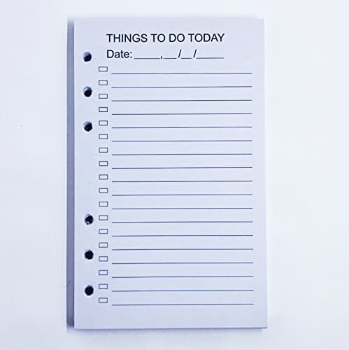 To Do Refill Paper Inserts - Notebooks, Diaries, Journals - Loose Leaf Binders - For Him or Her