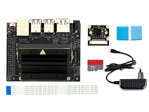 Waveshare Jetson Nano Developer Kit Package B Includes IMX219-77 Camera Board TF Card with Reader Power Adapter for Image Recognition Run Multiple Neural Networks Modern AI Algorithms Fast