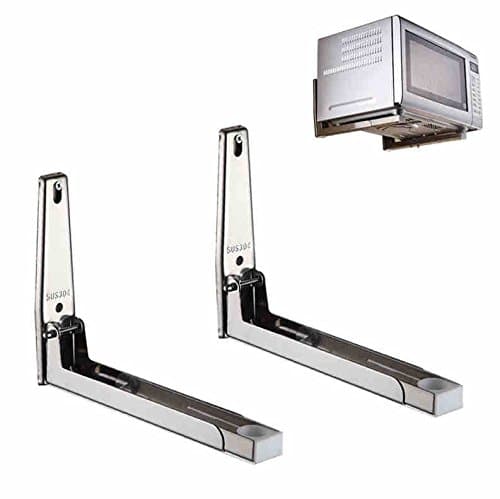 Goodfure Sturdy Foldable 304 Stainless Shelf Rack for Microwave Oven Wall Mount Bracket Load 130lb