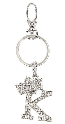 Sometheme SpecialRhinestone Stud Initial Letter Charm Keychain, Key Ring, Bag Charm
