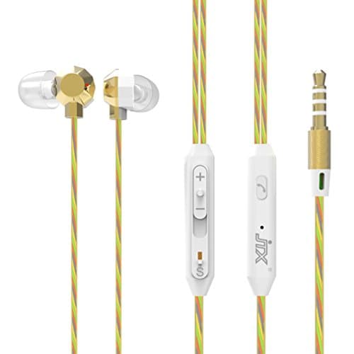Earbuds with Microphone and Volume Control,AIKON Hands Free in Ear Headphones with Microphone Stereo Super Bass Noise Isolation in Ear Earphones with Microphone (gold)