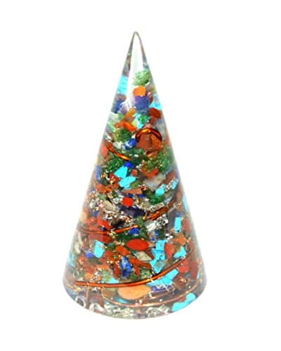 Multi Stone Natural Orgone Cone Pyramid Shape Antenna