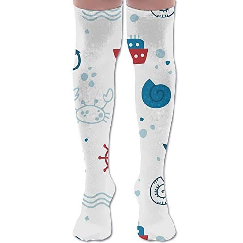 Simple And Cute Compression Socks Soccer Socks Knee High Sock Tall 25.5" For Running,Medical,Athletic,Edema,Diabetic,Varicose Veins,Travel,Pregnancy,Shin Splints,Nursing