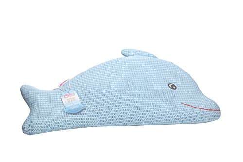 Nestraw 3D Dolphin Pillow- Preventing Flat Head for Toddler,Made of Cotton and Polyester Fibre,Hand or Machine Washable,Breathable,Height Adjustable,1-5 Years Old (light blue)