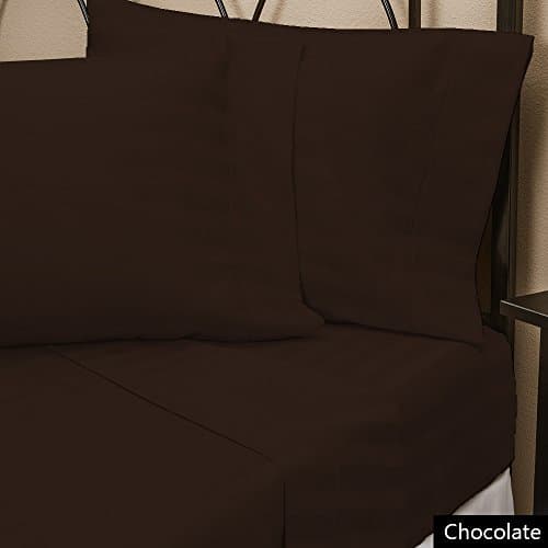 Stripe Pattern New 4 PCs Sheet Set 15" Deep Pocket Chocolate Color Twin Size 600 Thred Count {100% Egyptian Cotton}