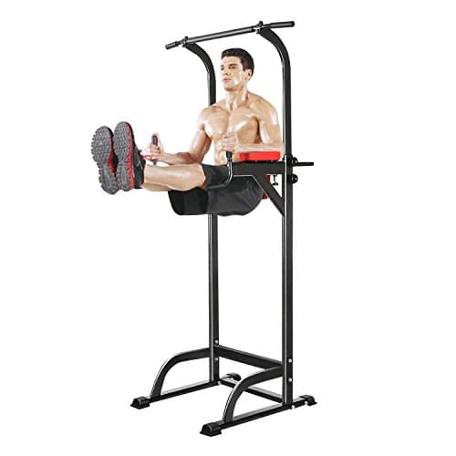 Adjustable Power Tower Full Body Workout Station Back Workout Equipment Fitness Exercise Pull Up Bar Free Standing Workout Machine