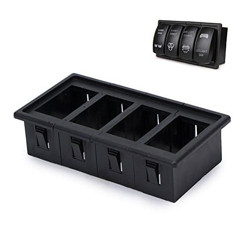 SinoAuto Rocker Switch Panel Holder Housing Kit for 5 PIN ON/OFF Rocker Switch,Set of 4Pcs