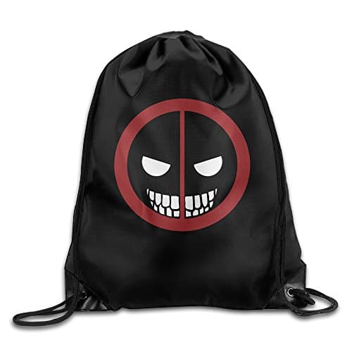 BYDHX Deadpool Merc With A Mouth Logo Drawstring Backpack Bag White