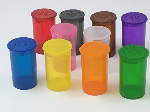 (15 Pack) 13 Dram Squeezies Squeeze-top Pill Bottles Rx Pill Bottles Prescription Crafts Coins Storage Medicine Containers 10 Assorted Colors You Pick (Mixed) by Cute Containers