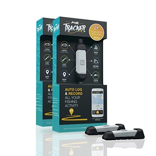 2-Pack Angler Labs Anglr Tracker Fishing Rod Mountable Bluetooth Enabled Sensor - Includes Tracker, Rod Mount, Free Mobile App & 1 Year Logbook Subscription