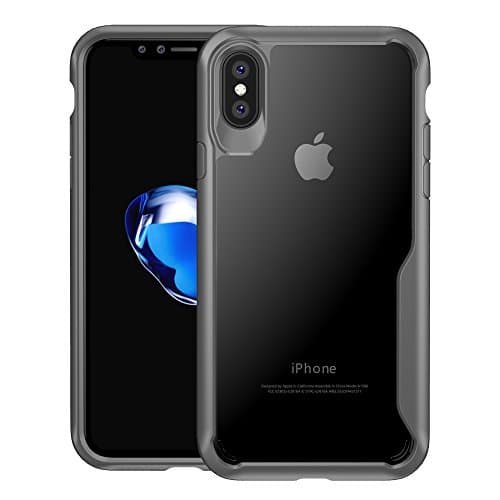 Clear iPhone X Case, Gulee Shockproof Transparent Slim Phone Cover Case for Apple IphoneX with Air Space Technology (Gray)