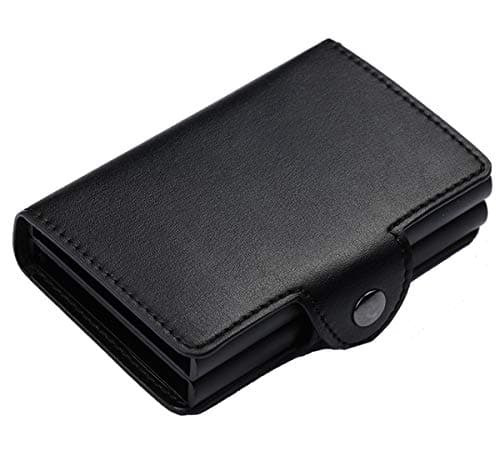 Edmen Genuine Leather Automatic Pop-up Card Case Wallet | Best RFID Blocking Wallet | Front Pocket Card Wallet