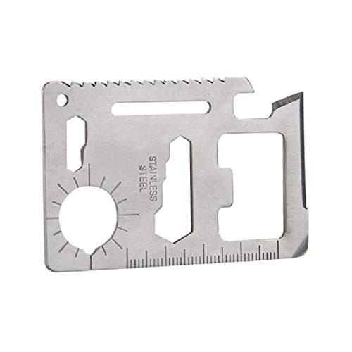 Multi-Purpose 11-in-1 Survival Tool Emergency Pocket Card Ruler Can opener Screwdriver Stainless Steel Outdoor Tool Kit -Blue Screen LLC