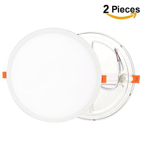 20 Watt LED Panel Light, Round LED Recessed Lighting Fixture Kit, Adjustable Opening 2’’-8.3’’ LED Ceiling Lights LED Downlight for Home Office Commercial Lighting, Warm White 3000K (2 Pack)