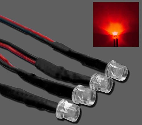 100pcs 5mm red flat top pre-wired led 20cm 12V red pre-wired led 20cm 12V