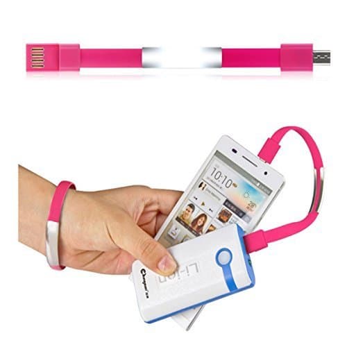 Hmily® Bracelet Micro USB Data Charging Cable For Iphone 5 , 5s , 6 ,6 plus, Ipad .. Samsung Galaxy, HTC, Motorola Droid, Sony, Any Android Phone & Portable Power Packs (red for ios)