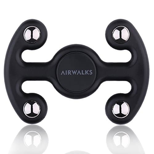 Hand Spinner Fidget Toy, 2017 Version New Design, AIRWALKS High Speed Up to 4 Mins Spins, EDC ADHD Focus Fidget Spinner to Relieves Anxiety and Boredom Non-3D, Black