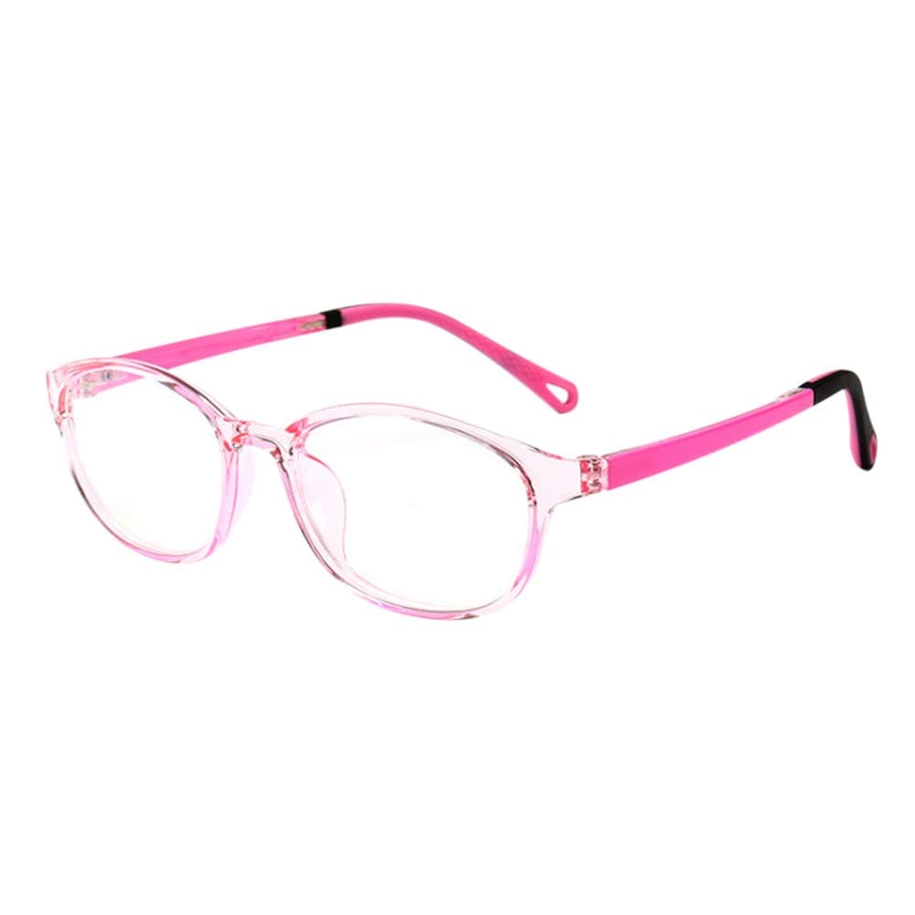 Computer Kids Eyewear - Anti Fatigue Blue Light Filter Game Goggle Reading Books Cool Lightweight Glasses for Boys Girls (Pink Frame)