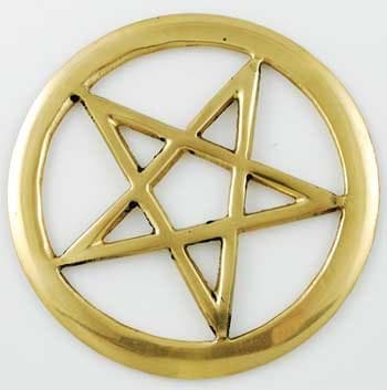 AzureGreen Brass Cut-Out Pentagram 3"