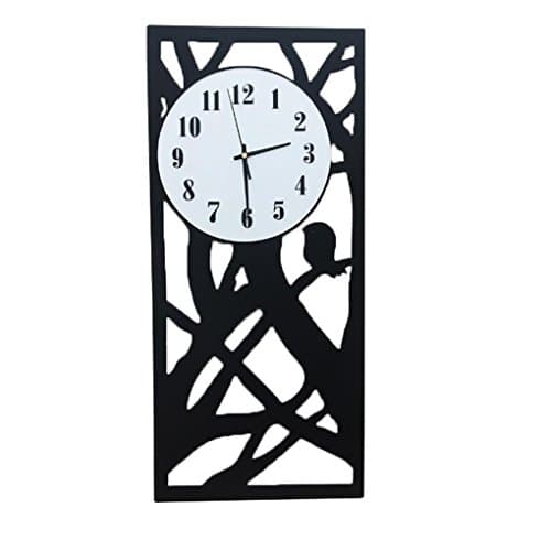 Ysayc Wall Clock Modern Fashion Creative Rectangle Wall Clock Living Room Bedroom Decoration Mute Wooden Wall Clock , other , black
