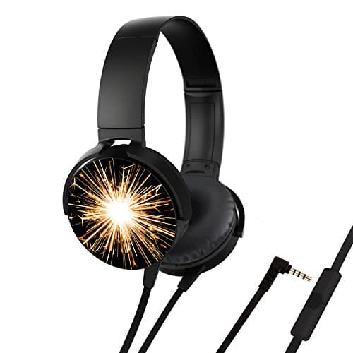 On-Ear Headphones,Lightweight,Rotatable Soft Memory-Protein Earmuffs Head Band Type Earphone,Music Headset(Heart Sparkler)