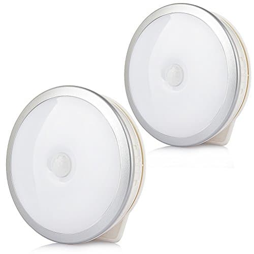Tishine Rechargeable Motion Sensor Light, Stick-Anywhere LED Night Light, Step Wall Light for Hallway, Closet, Stairs, Bedroom, Nursery (White, 2 Pack )