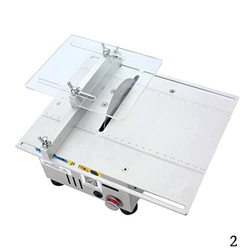 Hestio Multifunctional Mini Table Saw Woodworking Bench Saw with Drill Chuck DIY Electric Polisher Grinder Hobby Wooden Model Crafts Cutting Tool