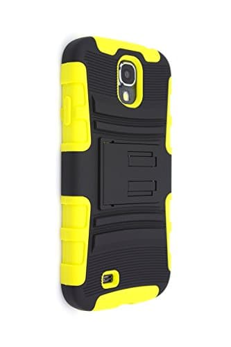 Galaxy S4 Case, GISMO [Dual Layer] [Hybrid Impact Protection] [Two Colors] [Non-Slip] [Exact-Fit] **NEW** [ARMADILLO ARMOR Series] [Thin Fit] PSF Coated for Non Slip Surface and Excellent Grip [Matte Hard Case] [Best Galaxy Case] - Yellow &amp; Black