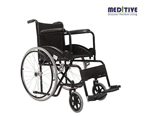 MEDITIVE Foldable Wheelchair for Elders, Patients and Disabled