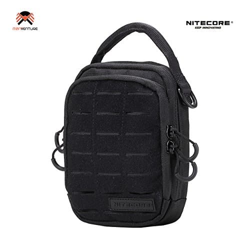 MANVENTURE Utility Pouch, Nitecore® NDP10 Molle Tactical System Multipurpose EDC Hard Coated Milspec Nylon Increased Water-Repellent Bag Gear with Adjustable Shoulder Strap