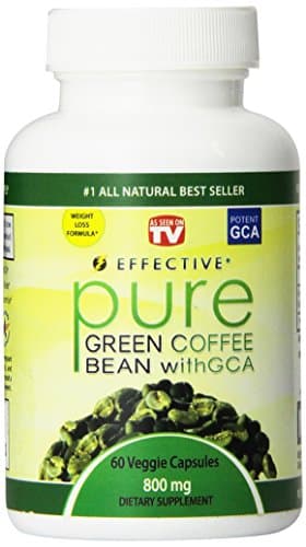 Effective PURE GREEN COFFEE BEAN Extract - As Seen On TV - MAX STRENGTH FAT BURNER - Diet Pills - Premium Formula - 100% Pure - Natural Organic - 4800 mg Daily - POTENT 50% GCA - FAST WEIGHT LOSS - Plus Appetite Suppressant - 100% LIFETIME GUARANTEE - 60 Pure Veggie Capsules
