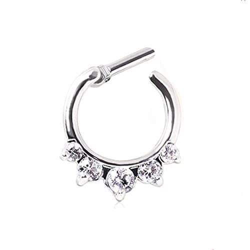richbest Unique Zircon Aztec Septum Clicker Nose Ring Stud Nose Piercing Stud Body Jewelry