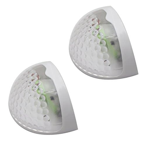 [2 Pack] Amposei Semi Circle Outdoor Solar Powered Guardrail Path 6 LED Lamp Step Lights Light Sensor Security IP65 Waterproof Wireless Stairways Wall LED Lights (White)