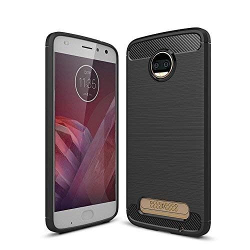 SVIMO Flexible TPU Shockproof Protective Case for Moto Z2 Force (Carbon Black)