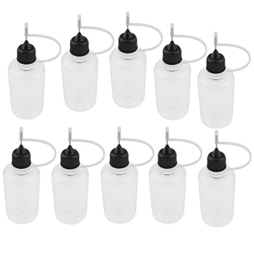 10 PCS Eye Liquid Dropper 50 ml Empty Plastic Squeezable Dropper Bottles Needle Cap Black Cap