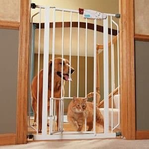 Extra Tall Walk Thru Gate with Pet Door Gate Expands 29 quot 40 quot Wide x 41 quot Tall Pet door is 7 W x 10 H