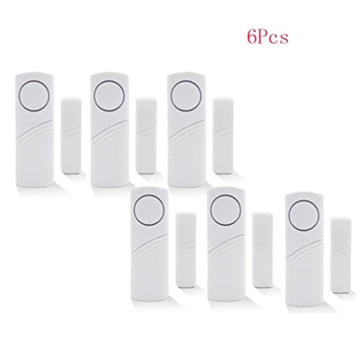 Yeefant 6PCS Convenience Installation Stability Wireless Home Security Door Window Entry Burglar Alarm System Magnetic Sensor, Dustproof and Insect Prevention, 3.6 x 1.2 x 0.7 Inch, White