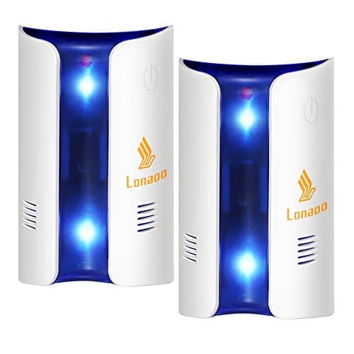 Ultrasonic Electromagnetic Pest Repeller Electronic Pest Control Repellent Plug In Pest Reject for Anti Mice, Ants, Cockroaches, Mosquitoes, Spiders, Non-toxic, Human Safe, Nightlight, White, 2 Pack