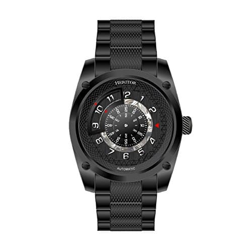 HERITORAutomatic Daniels Semi-Skeleton Bracelet Watch - Black