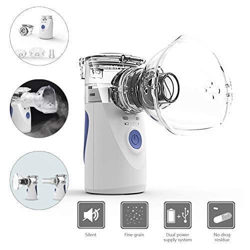 Handheld Mini Atomizing Humidifier Lightweight Mask Atomizing Humidifier Travel Portable Mini Mist Vaporizers Humidifier for Adults and Kids Blue