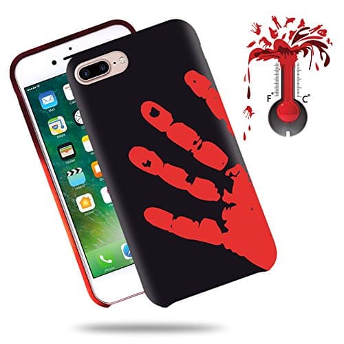 Soundmae Case For iPhone 8 Plus 5.5" Cover Physical Color Changing Thermal Case Magical DIY Pattern Epoptic Heat-Sensitive Matte Surface TPU Back Cover for iPhone 8 plus&7 plus - Black turn to Red
