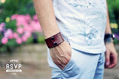 Bracelet, Wide Leather cuff, Palm pattern, Custom Leather Bracelet, Leather Cuff