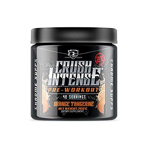 Chrome Supps - Crush Intense 2X, Pre-Workout Powder, Effective Clean Energy that Promotes Energy, Focus, Pump and Weight Loss (Tangerine Orange, 260 G)