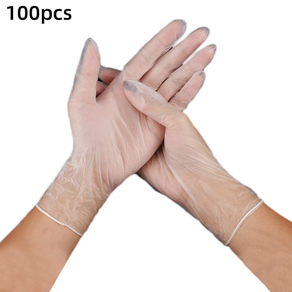 xmke96 100Pcs Disposable Protective Gloves Pvc Inspection Isolation Pollution Source Gloves Sanitary Protective Gloves for Kitchen Cooking Cleaning Clear# XL