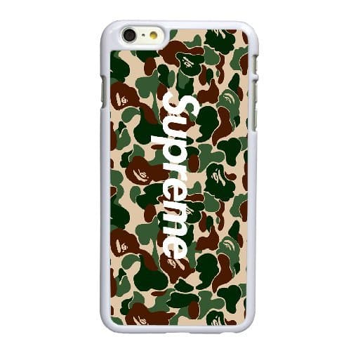 iPhone 7 Cell Phone Case-white_Bape Green Camo Soft Rubber